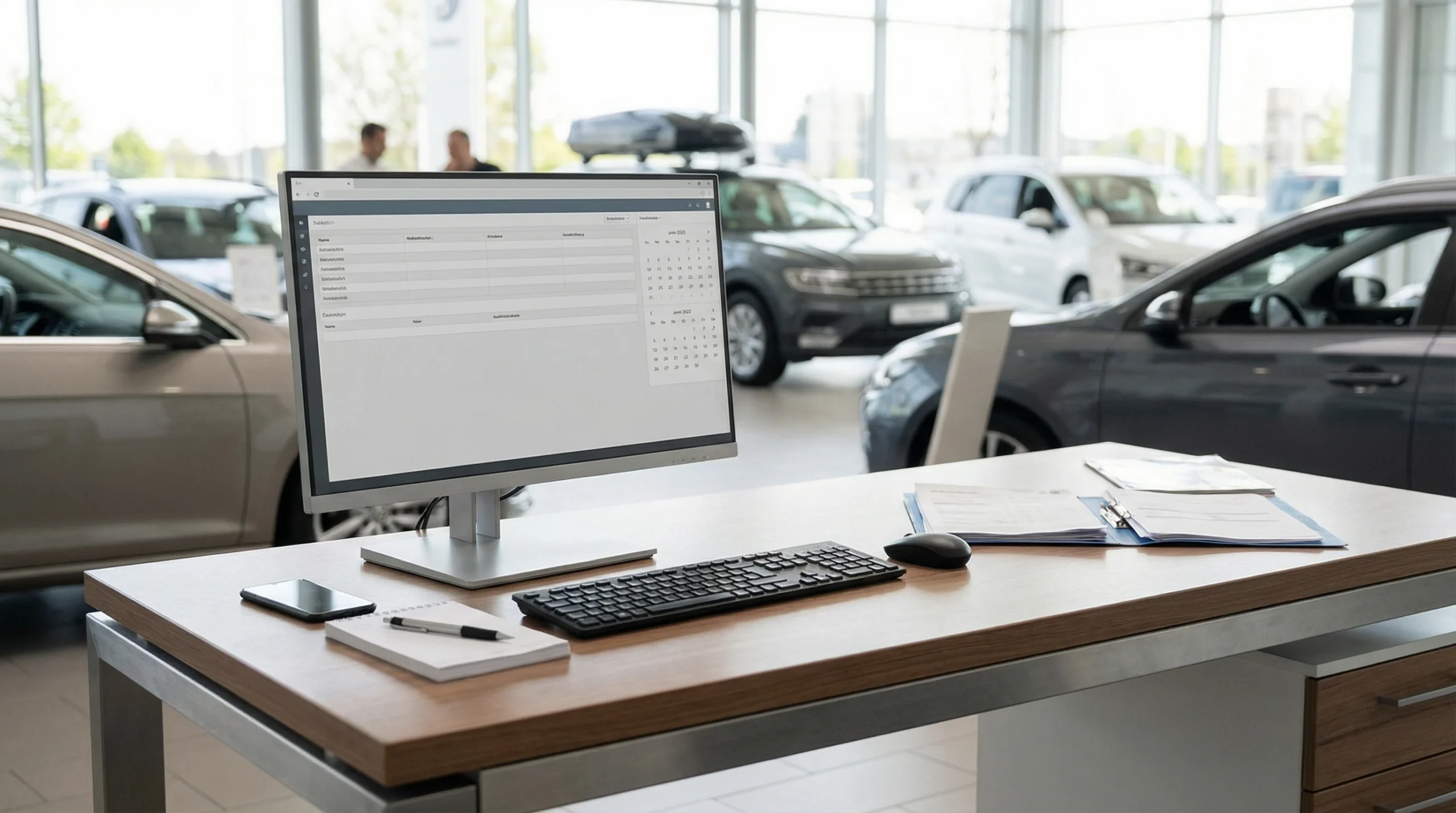 Verkäuferarbeitsplatz im Autohaus